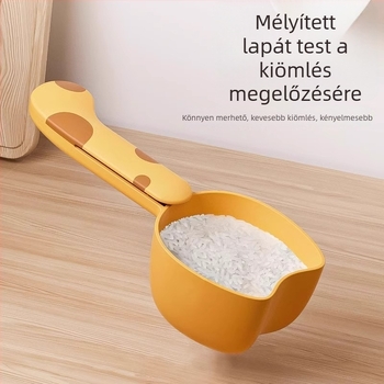 Konyhai rizs- és gabonakanál, többfunkciós mérőkanál skálával