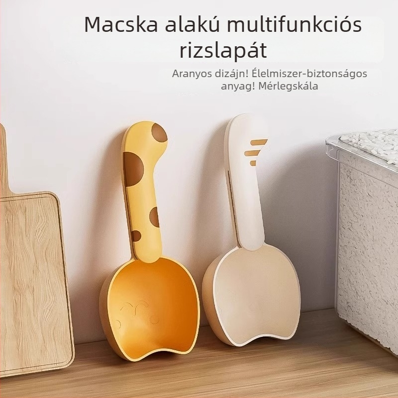 Konyhai rizs- és gabonakanál, többfunkciós mérőkanál skálával