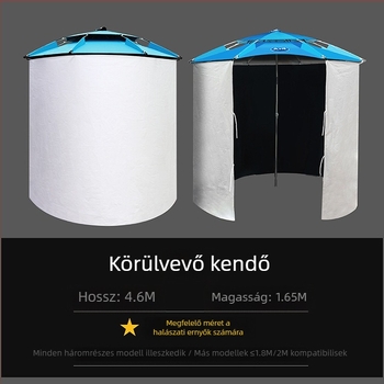 Kültéri kétszintes horgász esernyő, esővédő és napvédő funkcióval, összecsukható és megerősített.