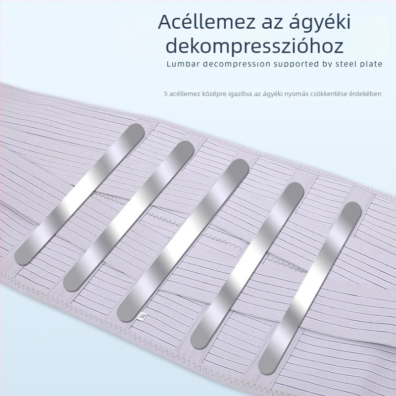 Légáteresztő deréktámasztó öv széles acéllemez betéttel, uniszex, sporthoz
