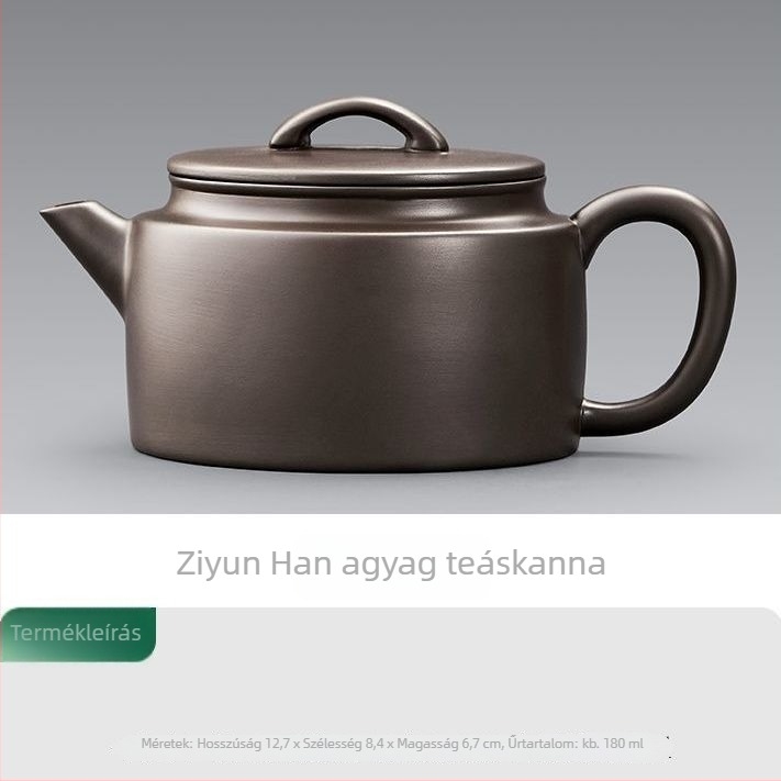 Lila agyagból készült teáskanna, mesteri kézi készítés, Han-stílus, teázáshoz