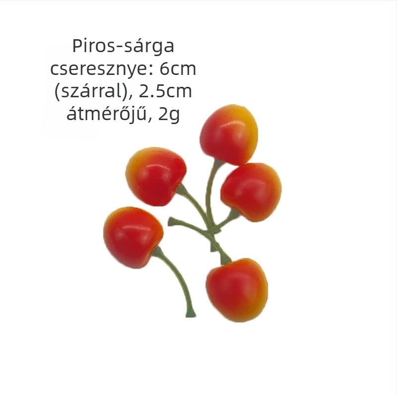 Műanyag cseresznyék – mesterséges gyümölcs dekorációhoz, fotózáshoz és DIY projektekhez
