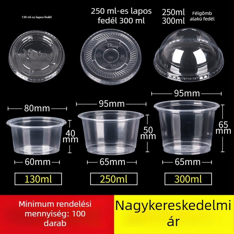 Egyszer használatos műanyag desszert pohár kettős rétegű tejes pudinghoz, zselé és joghurtcsomagoláshoz alkalmas