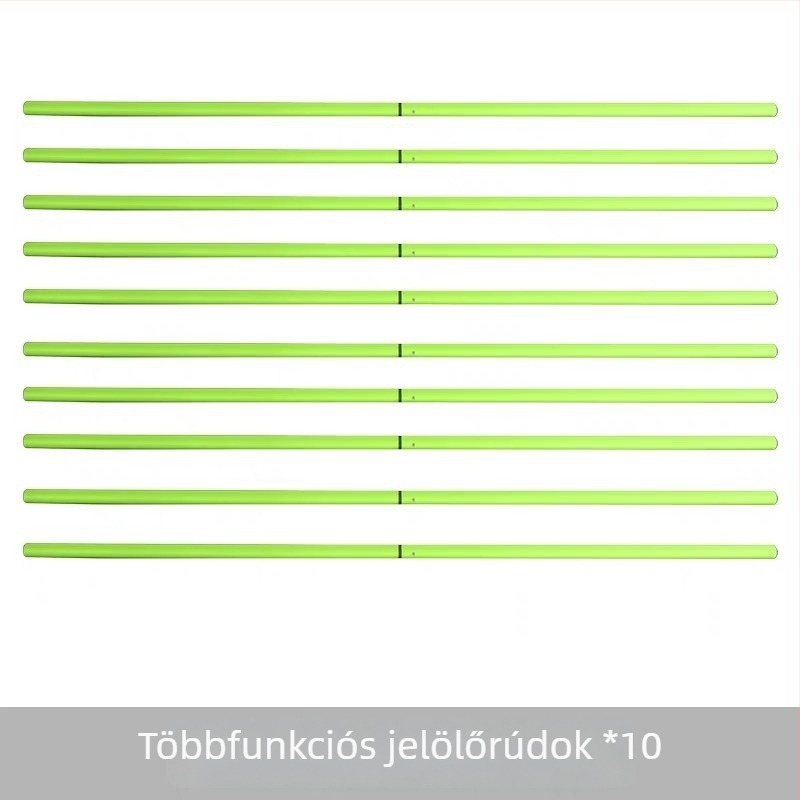 Háromlyukas gumibázisú futball-edzőoszlop, tekeredő oszloppal és sarokzászlóval