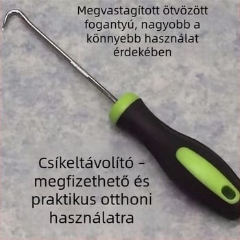 Ívelt horoggal felszerelt csavarhúzó ablakháló eltávolításához, tömítőszalagok és olajtömítések eltávolításához, szétszerelő eszköz