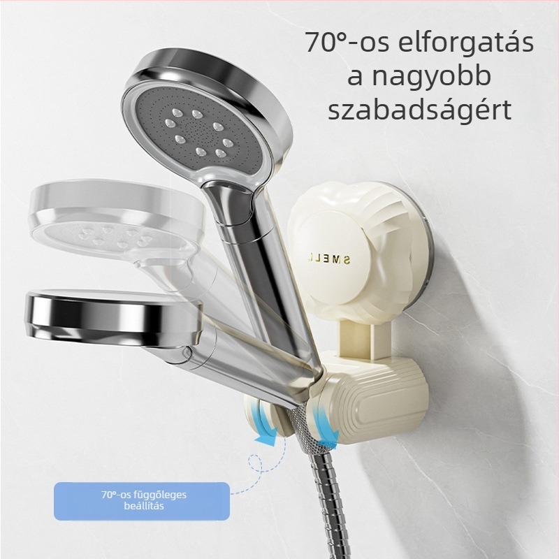 Fúrás nélküli zuhanyfej-tartó, állítható tartó, univerzális alap gyerek-zuhanyfejhez, fürdőszobai polc