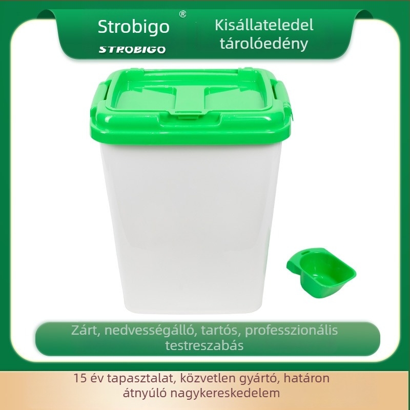 Brent zárható négyszögletes eteltároló kutya- és macskatáp számára, 40L, nagy kapacitás, otthoni használatra