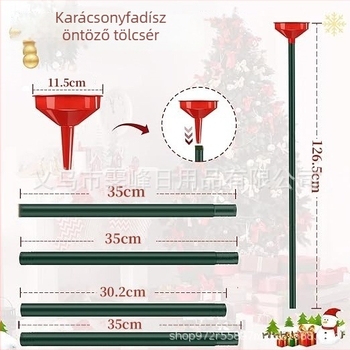 Rozsdamentes acél öntöző kanna karácsonyfához és beltéri/kültéri növényekhez, gyors csatlakozás