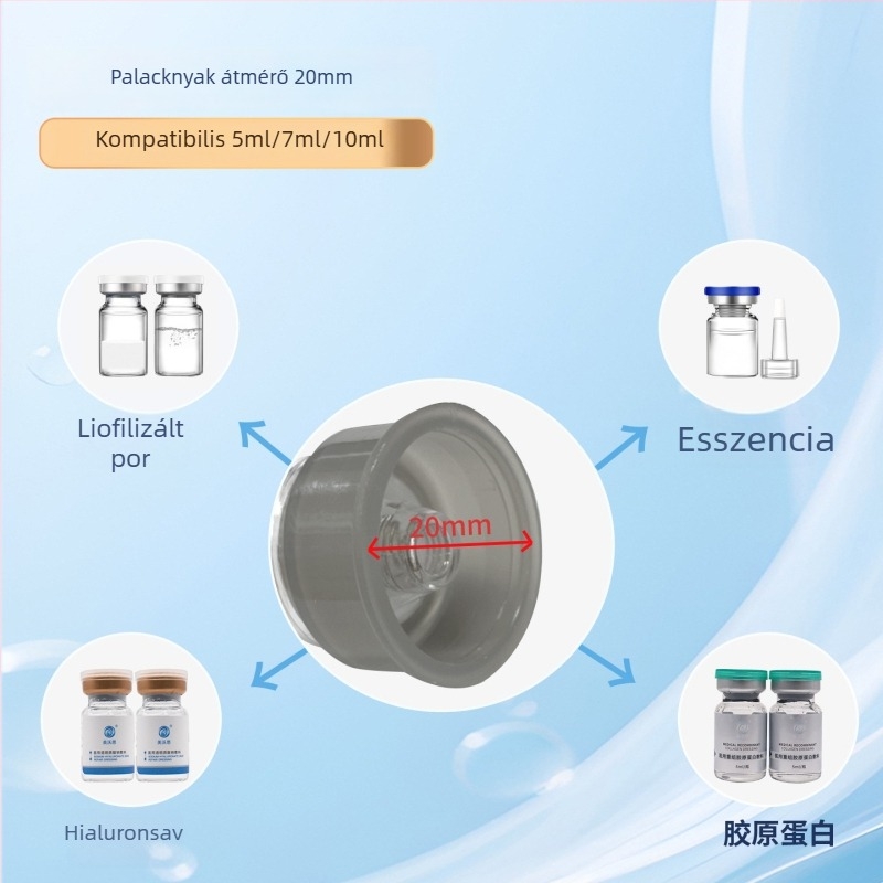 Nano-mikro-kristályos bélyegző-stílusú folyadékadagoló 5 ml-es palackkal és 6D négyszögletes nano-kristály bevezető fejjel