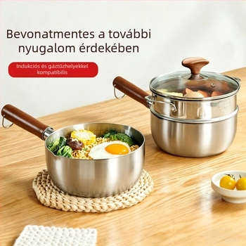 Rozsdamentes acélból készült mini bébi edény tejhez és bébiételhez, tapadásmentes edény levesekhez és instant tésztafőzéshez