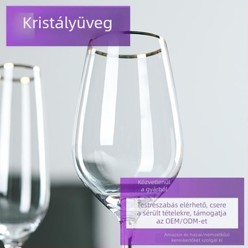 Kristály vörösboros pohár, magas lábú pezsgő pohár, INS stílusban — esküvői ajándék