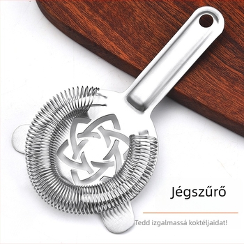 Perforált 304 rozsdamentes acél jégszűrő, koktélokhoz, bár eszköz