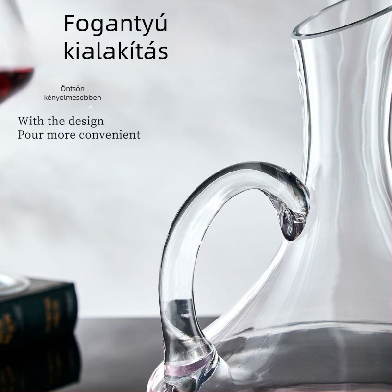 Üvegből készült boros decantáló készlet, nagy kapacitás, modern minimál stílus
