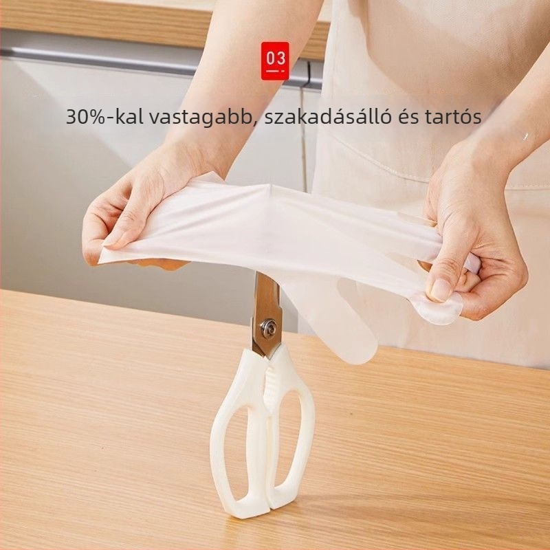 Egyszer használatos vastag kesztyű rák evéséhez, olajálló és szennyeződésálló, élelmiszer-minőségű műanyag kesztyű