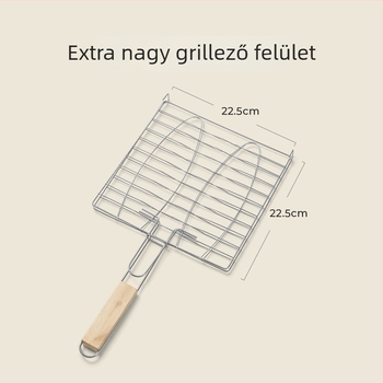 Kültéri barbecue eszközök fogantyúval: halas grillcsipesz, grillsz háló, burgerháló