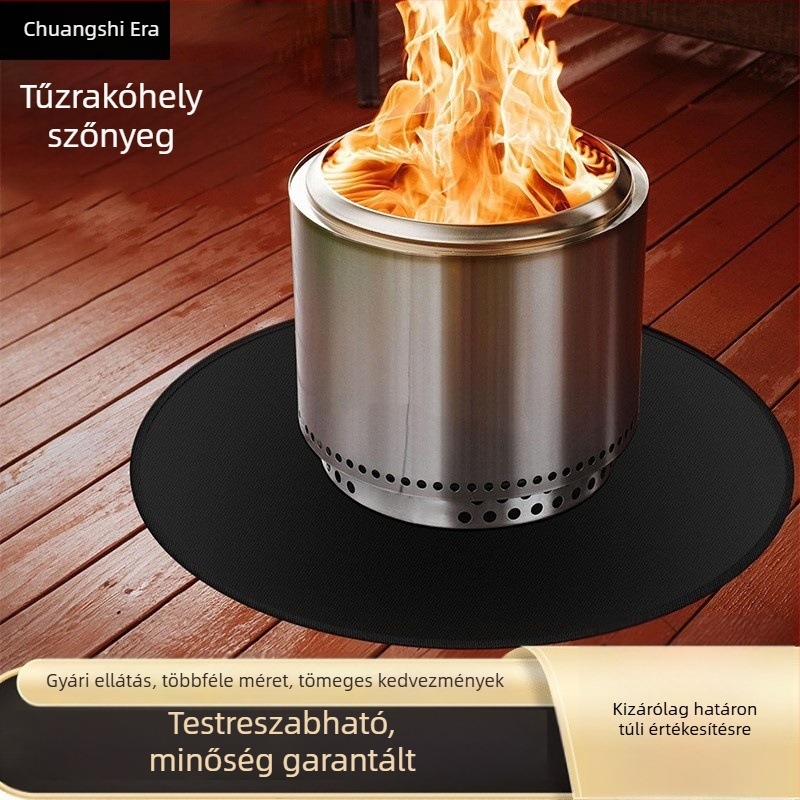 Olajálló, foltálló, csúszásmentes, lángálló hőszigetelő matrac teraszra és grillsütéshez; üvegszálas-szilikon matrac