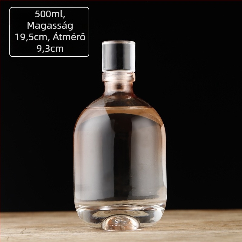 Gradiens színű üvegből készült likőrös üveg, 500 ml, átlátszó üveg gyümölcsbor otthoni készítéséhez.
