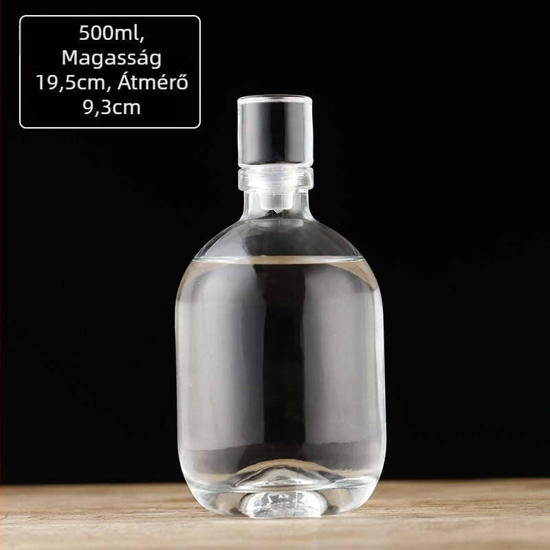 Gradiens színű üvegből készült likőrös üveg, 500 ml, átlátszó üveg gyümölcsbor otthoni készítéséhez.