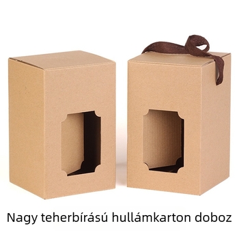ablakos papírdoboz ajándékcsomagolás 500 ml-es borosüveghez