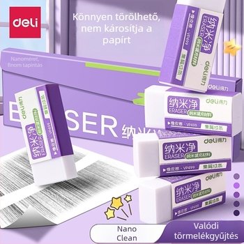 Deli Nano radírok VP499 – négyzet alakú PVC radírok ceruzákhoz és iskolai használatra