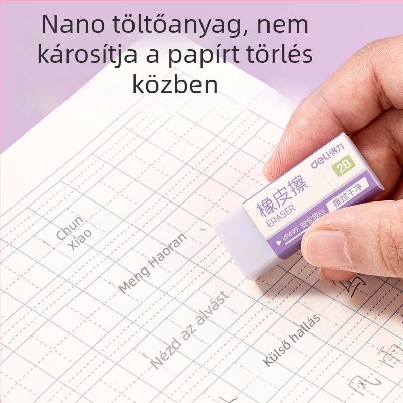 Deli Nano radírok VP499 – négyzet alakú PVC radírok ceruzákhoz és iskolai használatra