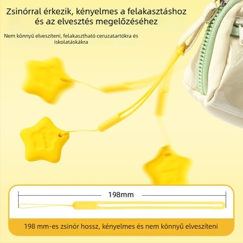 Csillag formájú anti-vesztés radír, pontos törlés, kopásálló, beépített zsinórral, töfunkciós, dopamin-szerű bőrszövet