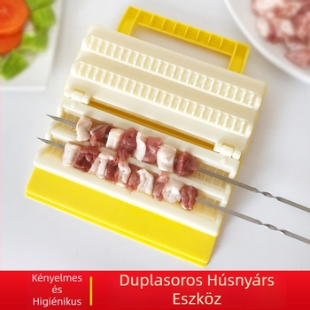 Kézi grillnyárs eszköz, 304 rozsdamentes acélból, bárányhúshoz és nyársakhoz