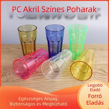 Átlátszó PC nyolcszögletű italtartó pohár tea, sör és gyümölcslé számára — étterem és büfé