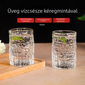 Fakérges mintázatú üvegpohár arany peremmel, átlátszó, vízhez vagy borhoz, esküvői ajándék, otthoni használatra, egyrétegű