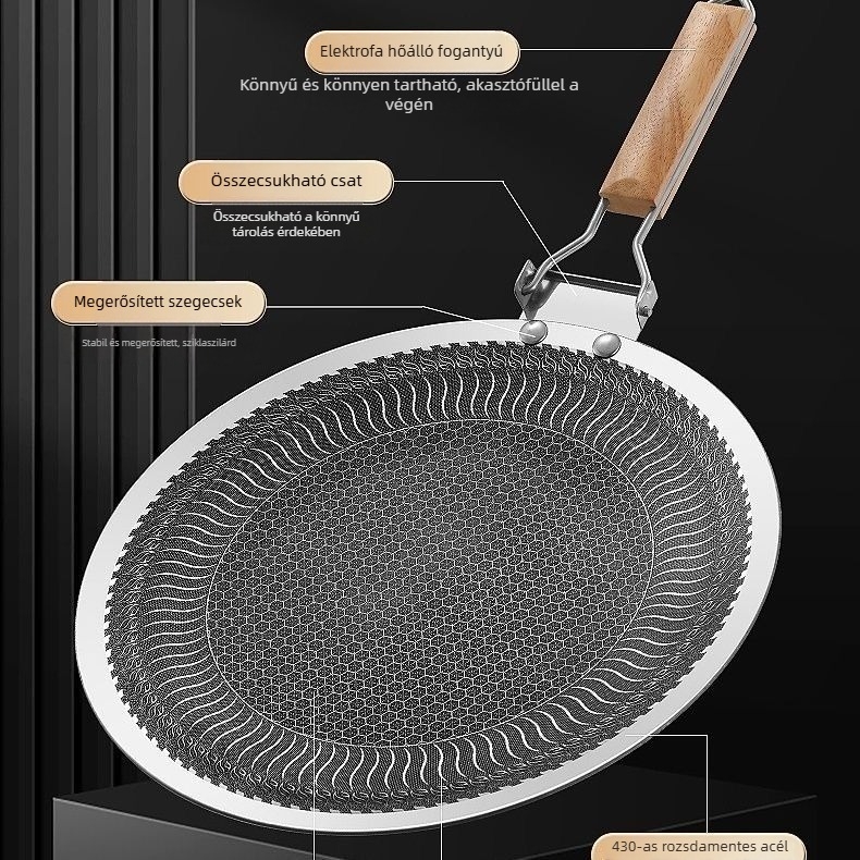 Kültéri Koreai-stílusú grill serpenyő kempingezéshez és otthoni használatra, 304 rozsdamentes acél, kettős használat indukciós főzőlaphoz
