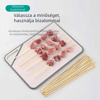 Kiváló minőségű bambusz egyszer használatos nyárs grillsütéshez, otthoni és kereskedelmi felhasználásra, ideális sült nyársakhoz