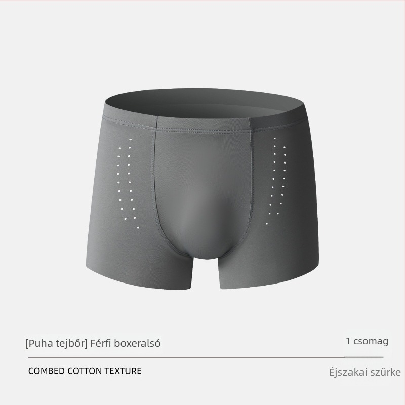 Lélegző Ice Silk férfi boxeralsó nylon anyagból, hálós panelokkal, kényelmes mindennapi használat