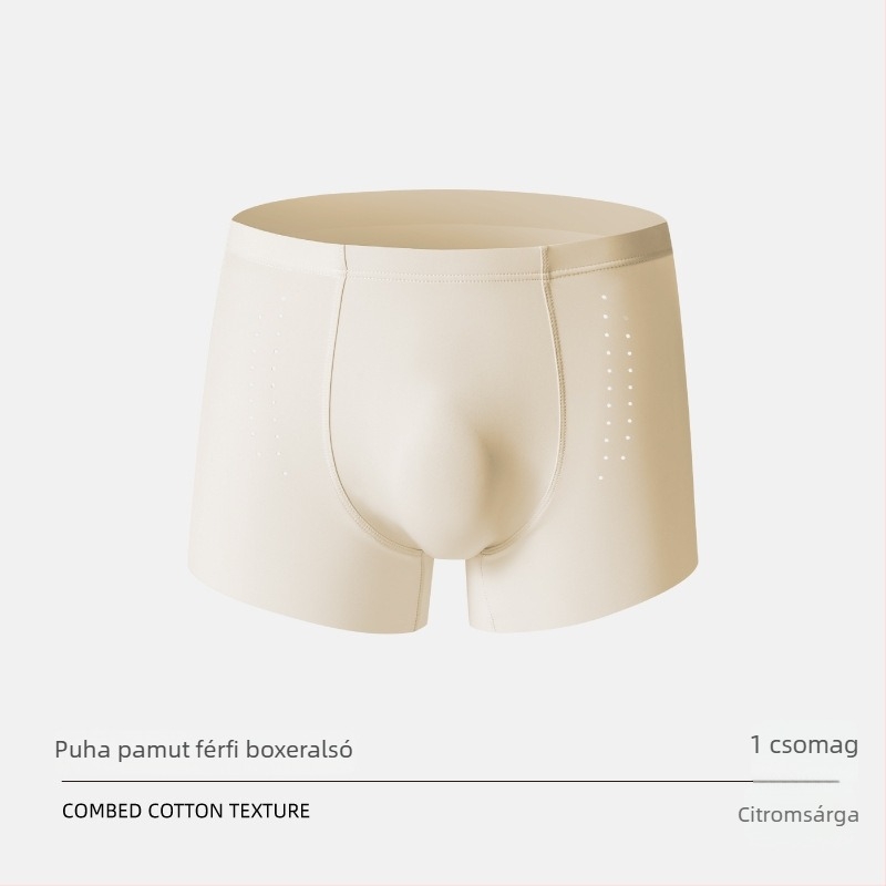 Lélegző Ice Silk férfi boxeralsó nylon anyagból, hálós panelokkal, kényelmes mindennapi használat