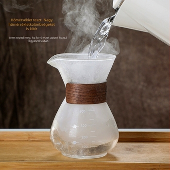 Üveg pour-over kávéfőző készlet szűrő pohárral