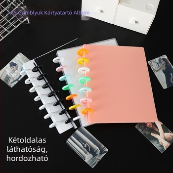 A5 Polaroid kártyaalbum gomba alakú lyukakkal, lazán fűzhető fotóalbum kis kártyák gyűjtéséhez