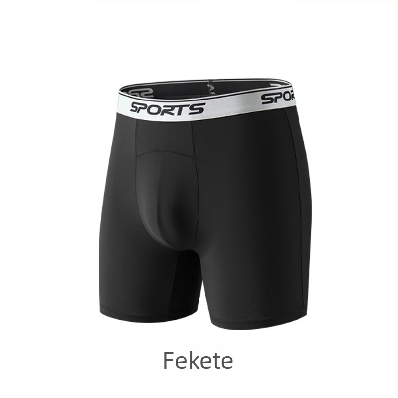 Férfi Ice Silk magas derekú boxeralsó, hosszabb lábakkal, anti-dörzsölés, lélegző nyárhoz, plusz méret