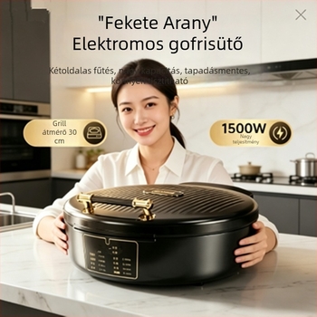 Mélyített, nagyobb méretű elektromos palacsinta sütő, dupla oldali melegítés, tapadásmentes felület, sokoldalú palacsinta- és crepe-készülék