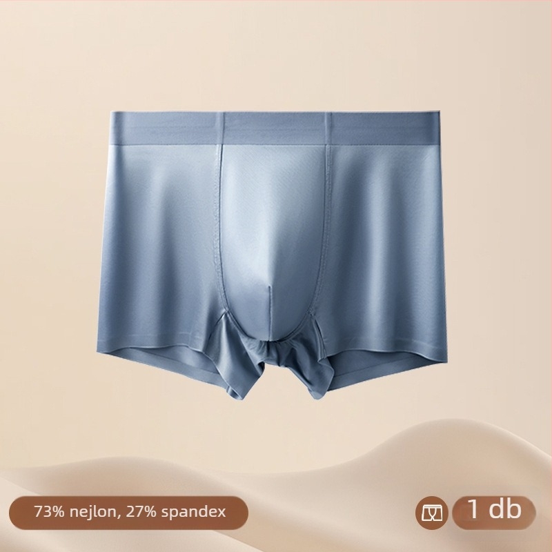Férfi jégselyem-szatén alsónemű, légáteresztő, antibakteriális, varrat nélküli boxer briefs