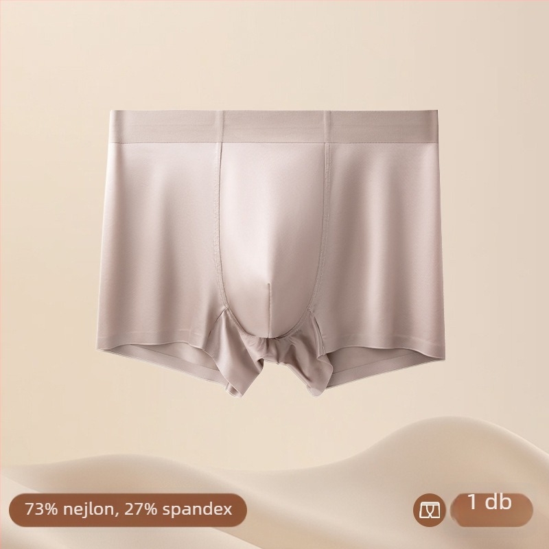 Férfi jégselyem-szatén alsónemű, légáteresztő, antibakteriális, varrat nélküli boxer briefs