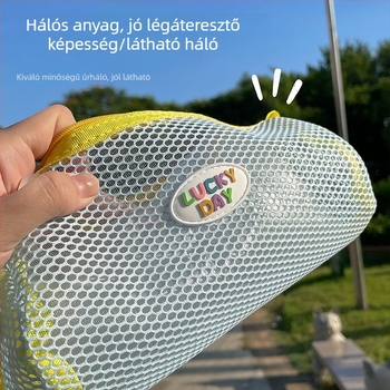 Színes, átlátszó hálós tolltartó, nagy nyílással és nagy kapacitással, hordozható iskolai írószer tároló