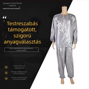 Ezüst színű, vízálló PVC szauna ruha edzéshez és zsírégetéshez