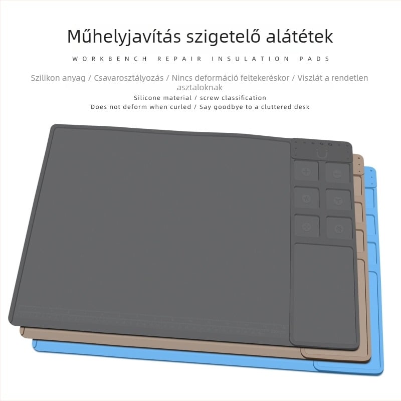 Antisztatikus szilikon javítási matt mobilszámítógépekhez, szigetelt munkafelület, hőlégfúvó és forrasztóvas alátét