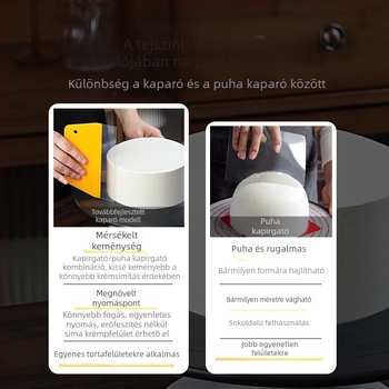 Átlátszó műanyag tortakrém spatula, puha simítás, sík spatula házi süteményekhez