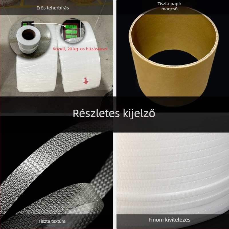 Nuanhui Packaging PP csomagoló szalag, nagy húzószilárdságú PP, 1206-3000m, logisztika, építőanyagok és élelmiszer csomagoláshoz