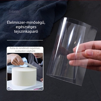 Öt darab átlátszó torta spatula, félköríves műanyag spatulák krém felhordásához