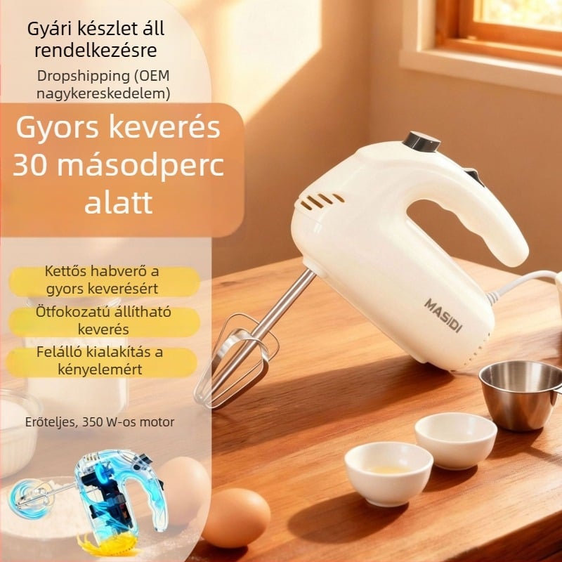 Elektromos kézi tojáshaboló és tészta mixer, automatikus tejszínhab keverő sütéshez