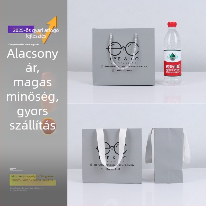 Szemüvegesbolt logóval nyomtatott, személyre szabott papírzacskó