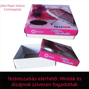 Tray-stílusú doboz fedéllel és alappal, színes hullámkartonból készülő irodai kellékek és hardver alkatrészek csomagolásához, ajándékdoboz, méretek 27×14×8 cm
