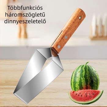 Rozsdamentes acél dinnyevágó és gyümölcsfelosztó, háromszög alakú szeletek
