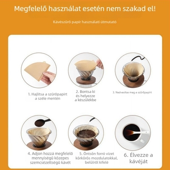 V60 konusos kávéfőző filterpapír kézi készítéshez, élelmiszer-minőségű